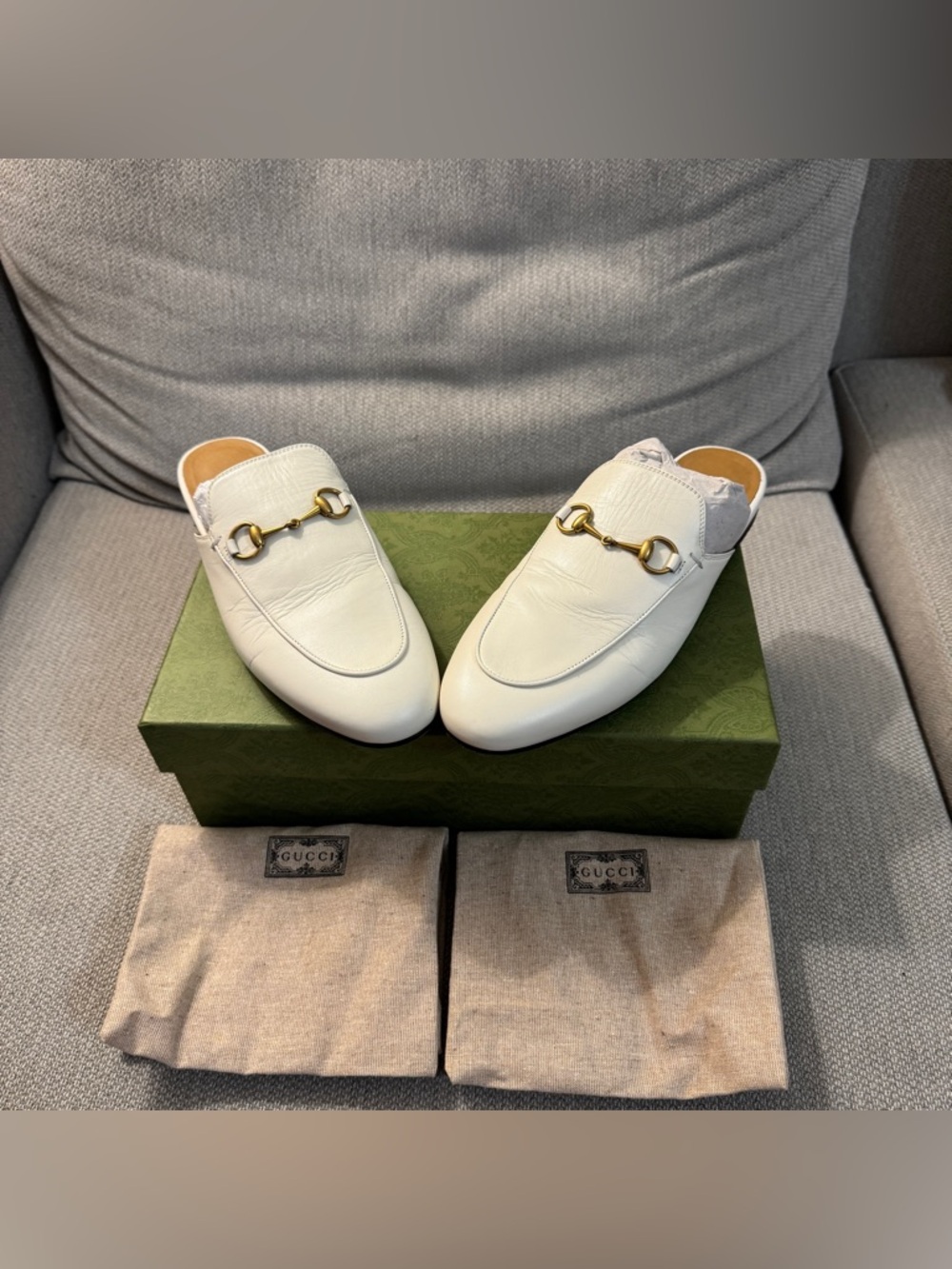Gucci Princetown Leather Slipper White - Picture 5 of 11